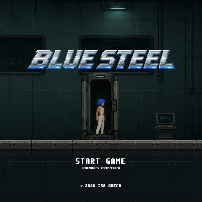 BLUE STEEL game title screen